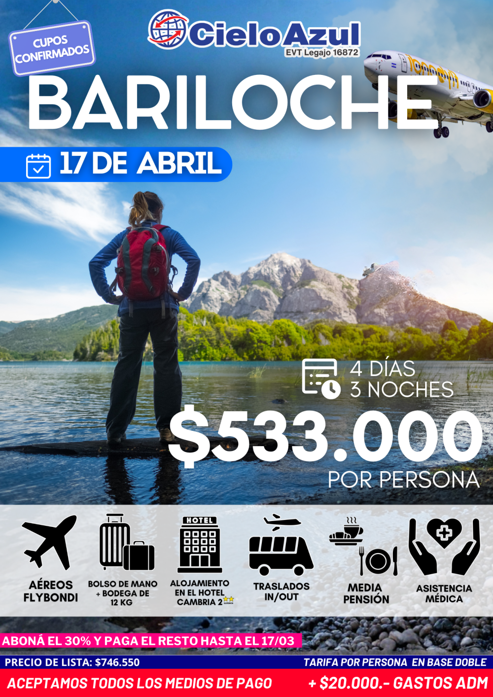 BARILOCHE ABRIL - PAQUETE EXCLUSIVO