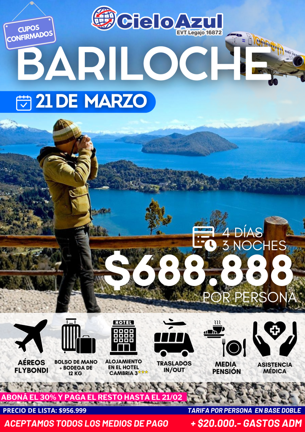 BARILOCHE MARZO - PAQUETE EXCLUSIVO