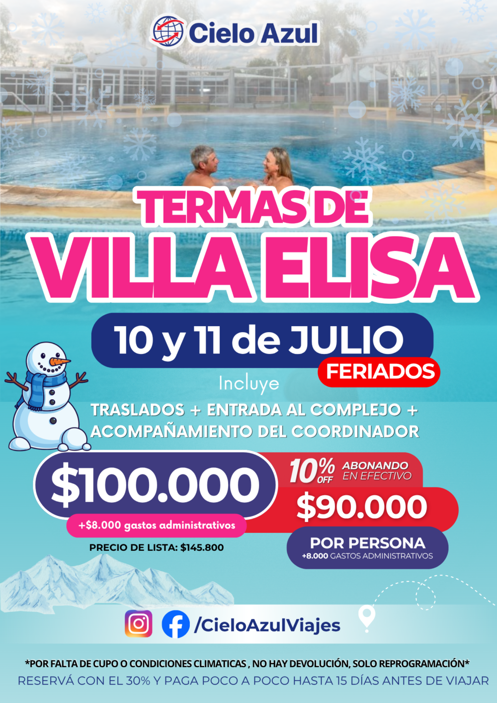 TERMAS DE VILLA ELISA - FERIADO DE JULIO
