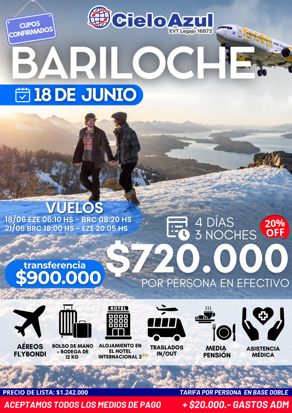 PAQUETE A BARILOCHE EN JUNIO