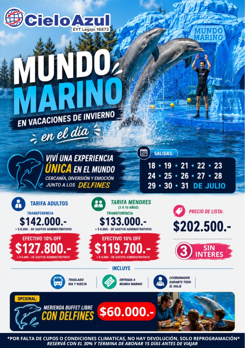 PAQUETE A MUNDO MARINO - VACACIONES DE INVIERNO