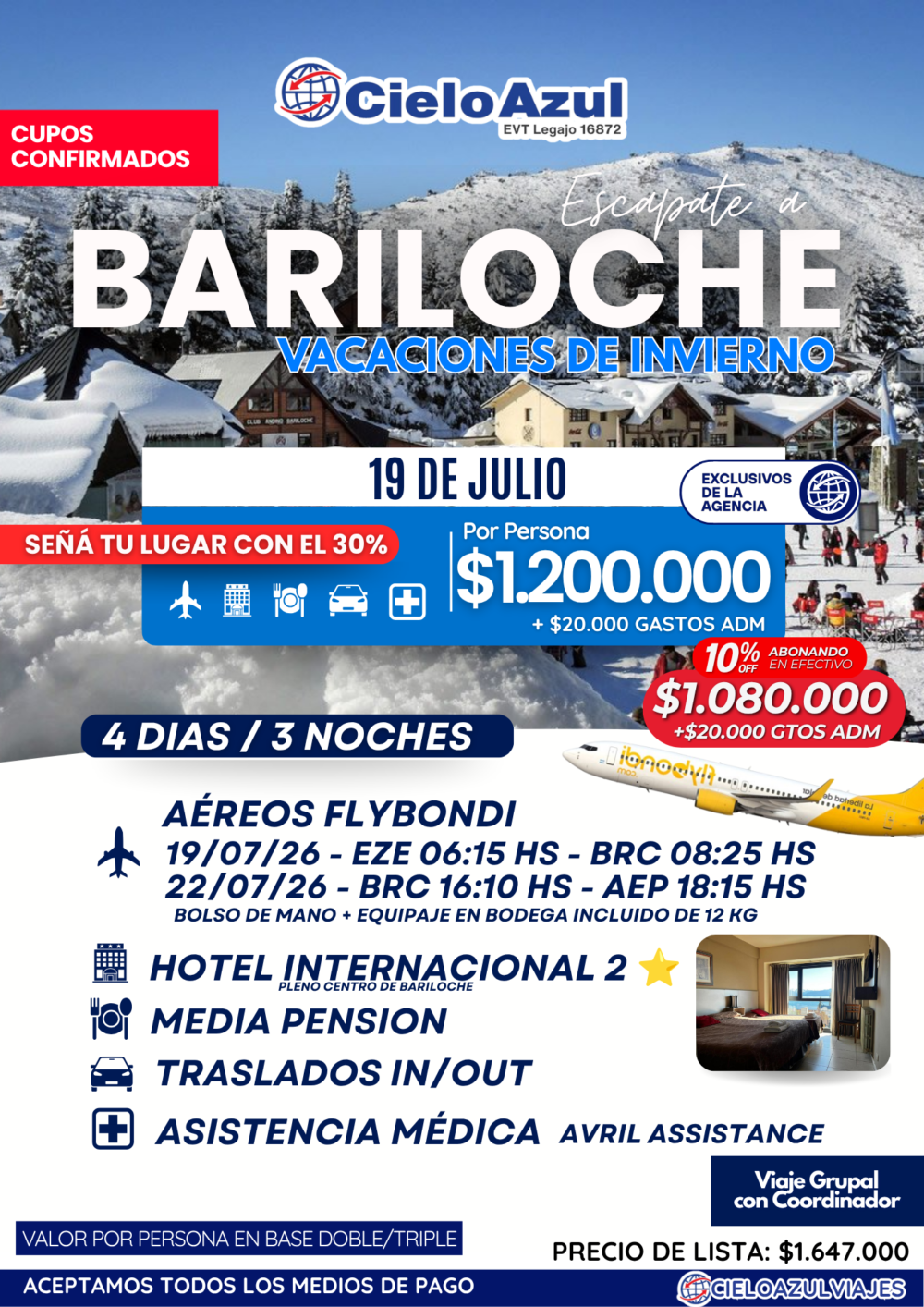 PAQUETE A BARILOCHE - VACACIONES DE INVIERNO