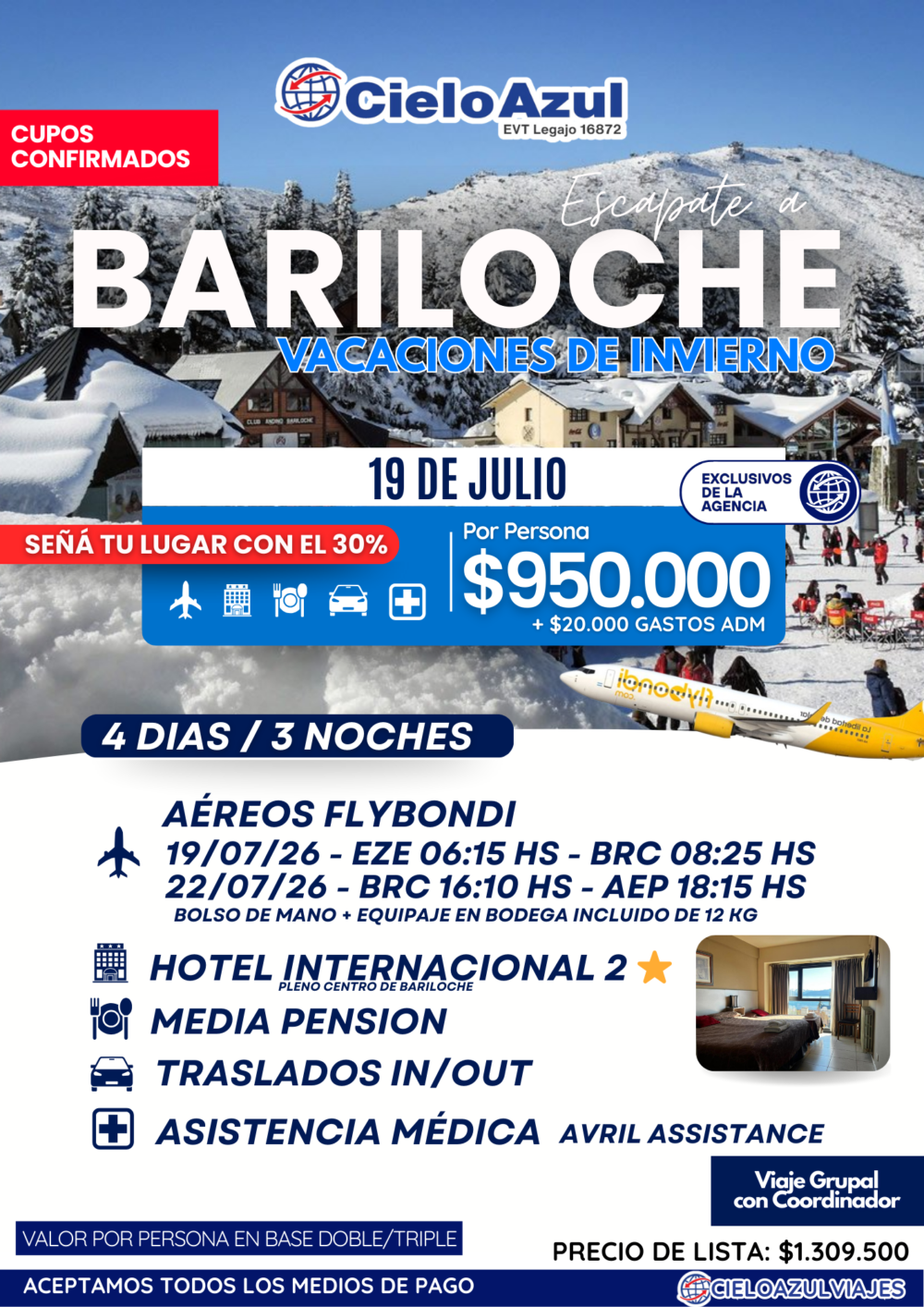 PAQUETE A BARILOCHE - VACACIONES DE INVIERNO