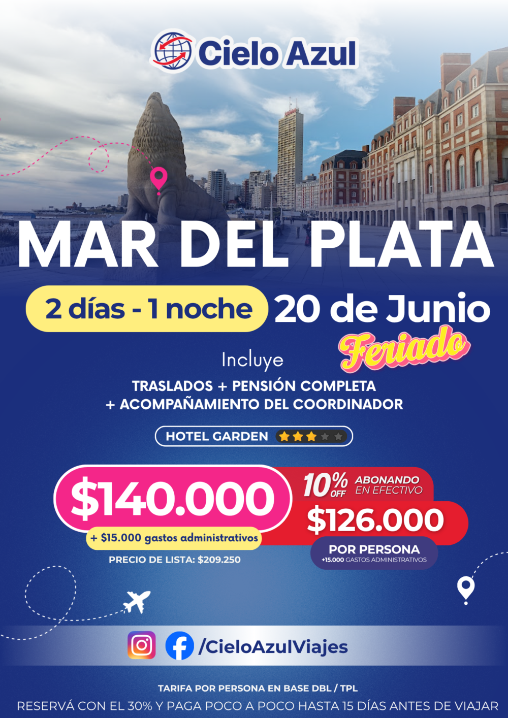 MAR DEL PLATA FERIADO 20 DE JUNIO