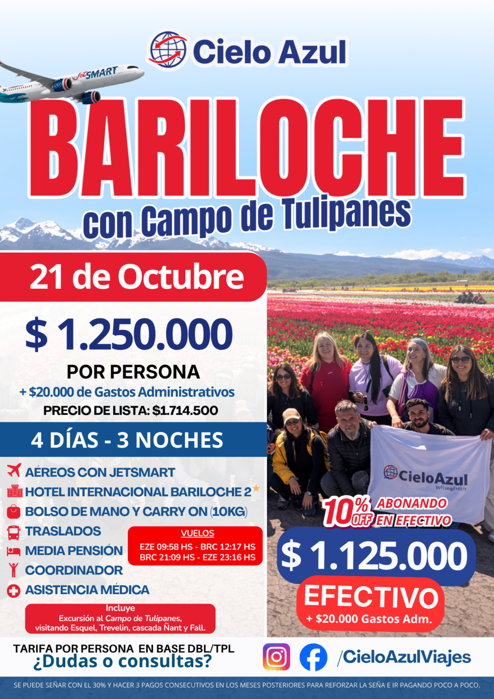 BARILOCHE CON CAMPO DE TULIPANES