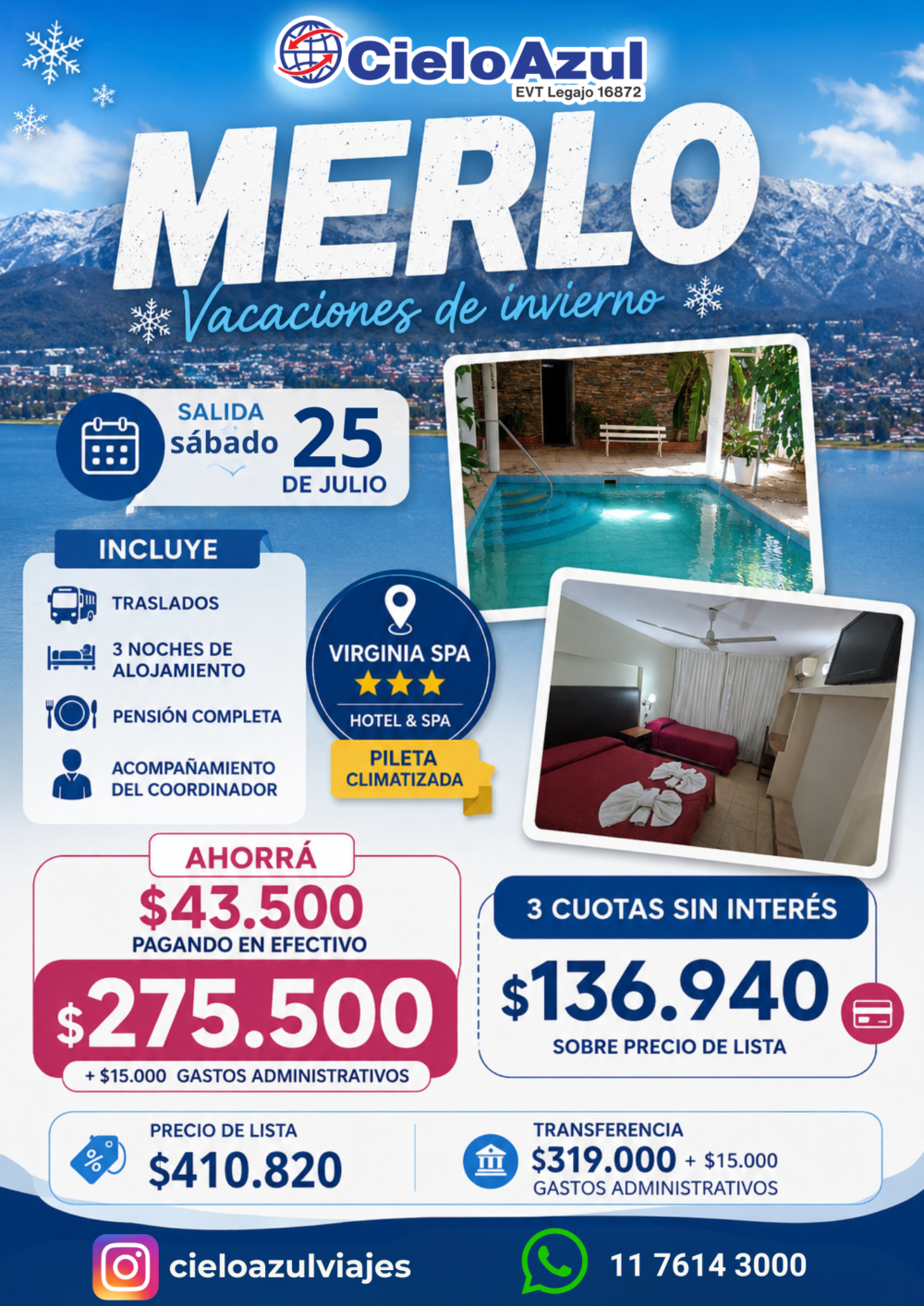 MERLO EN JULIO - VACACIONES DE INVIERNO