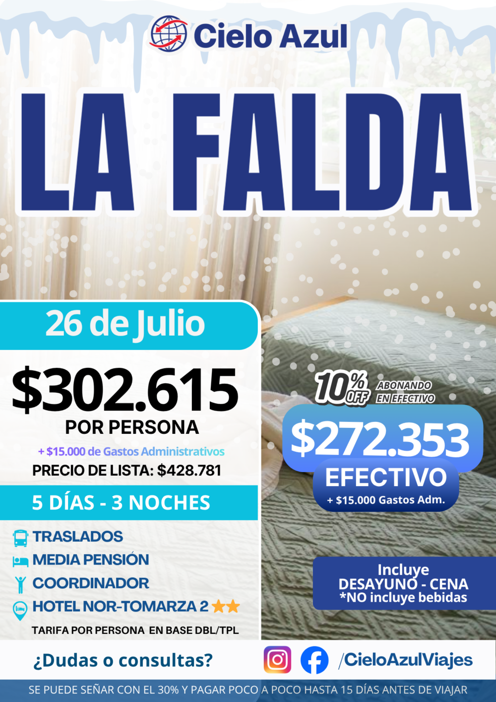 LA FALDA EN JULIO - VACACIONES DE INVIERNO