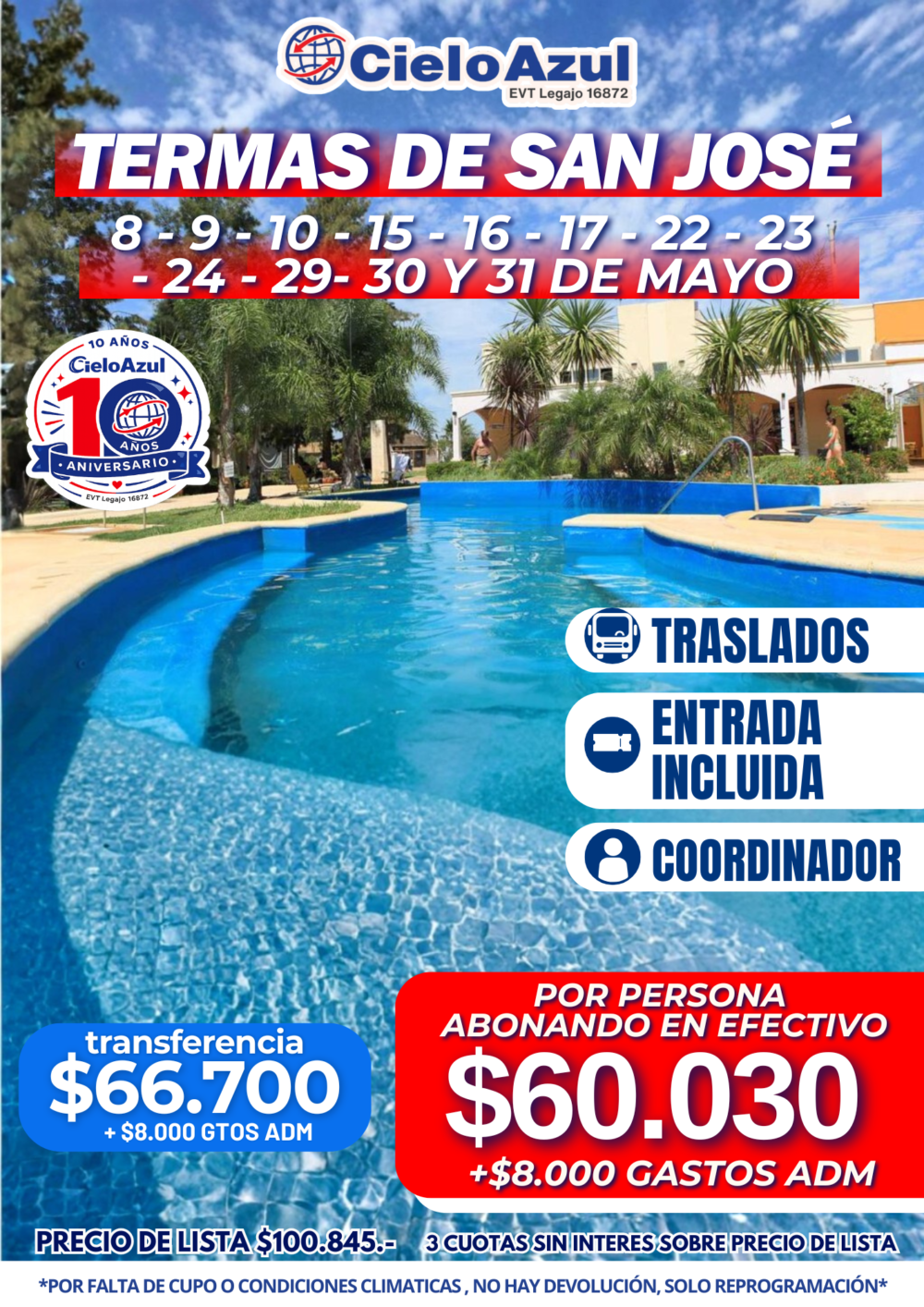 TERMAS DE SAN JOSE EN MAYO