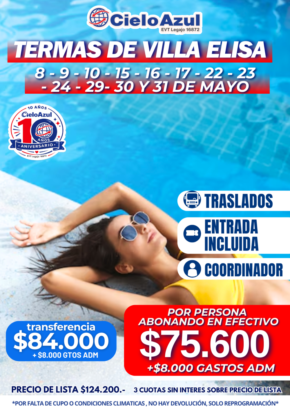 TERMAS DE VILLA ELISA EN MAYO