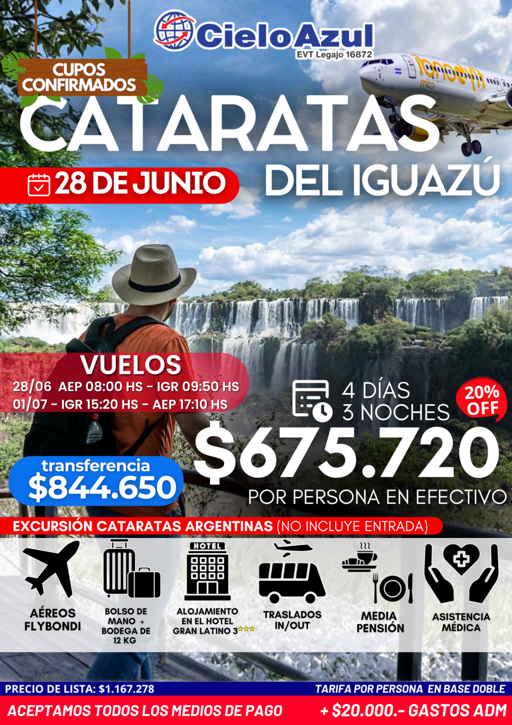 PAQUETE A CATARATAS EN JUNIO