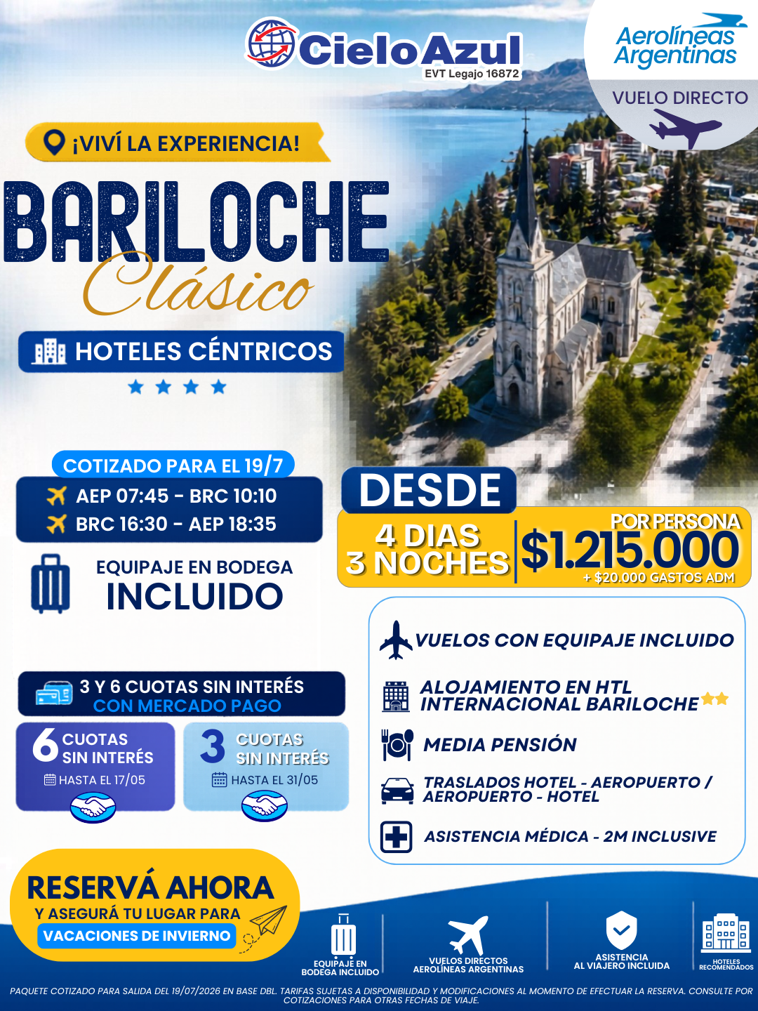 BARILOCHE - VACACIONES DE INVIERNO