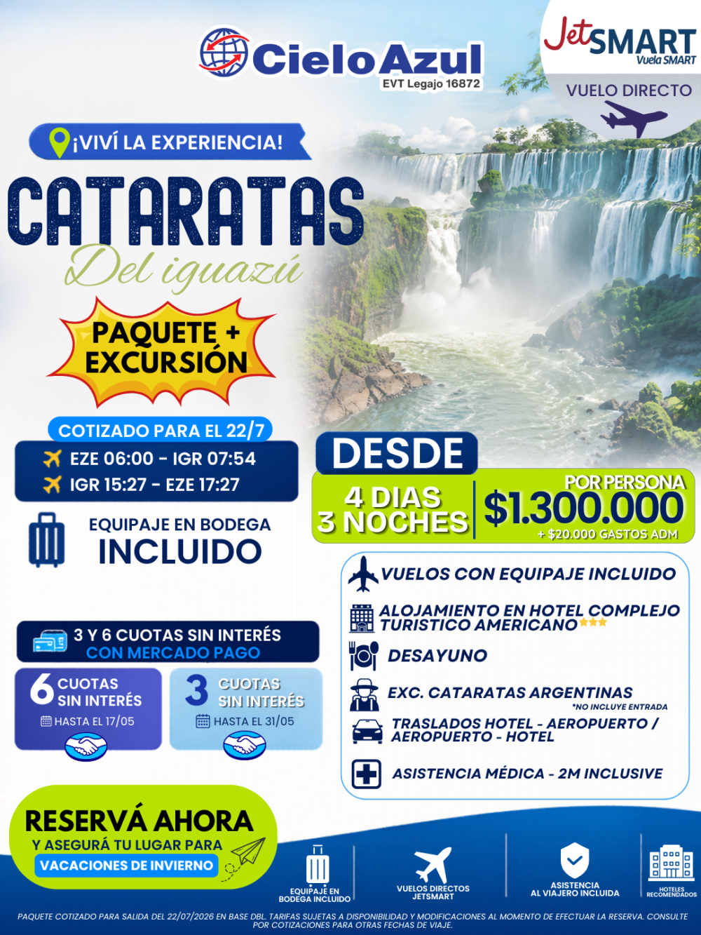 CATARATAS - VACACIONES DE INVIERNO