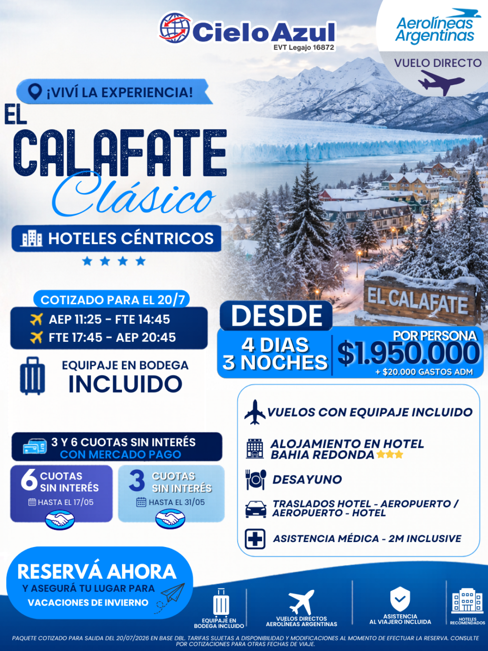 EL CALAFATE - VACACIONES DE INVIERNO