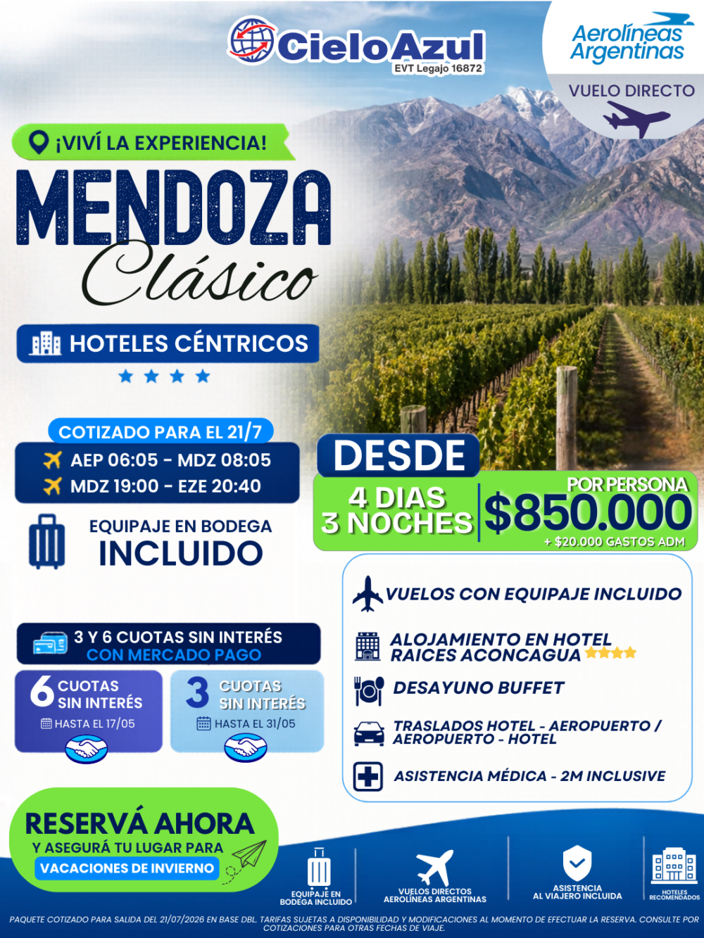 MENDOZA - VACACIONES DE INVIERNO