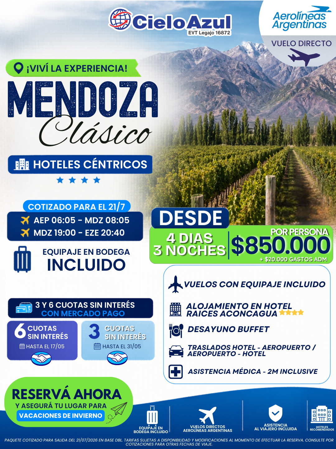 MENDOZA - VACACIONES DE INVIERNO