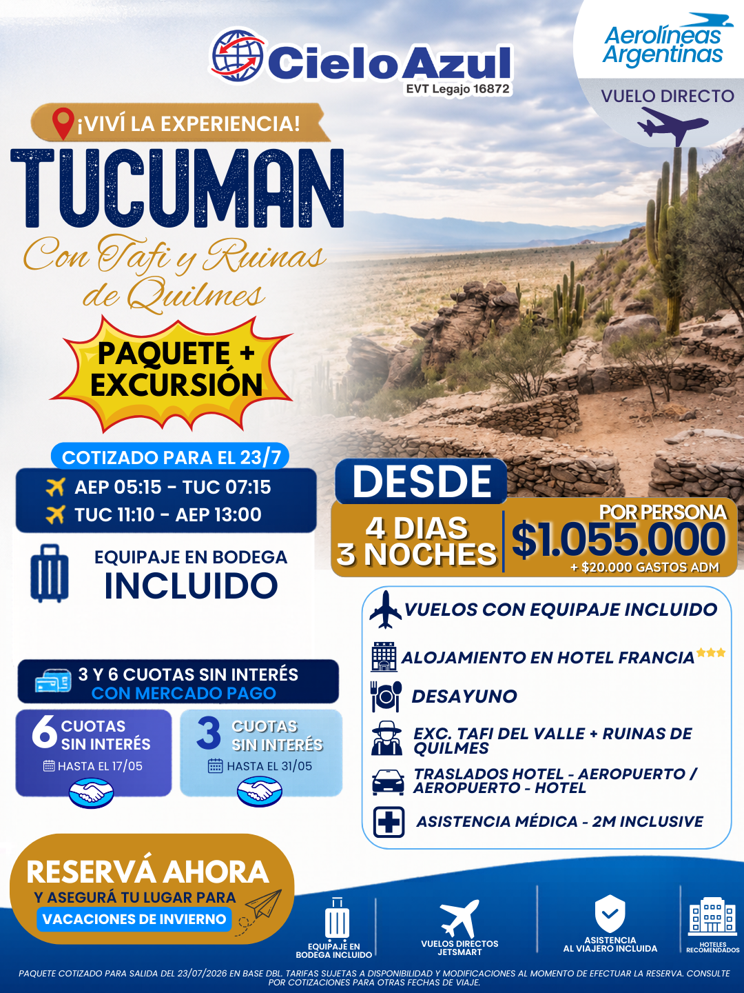 TUCUMAN CON TAFI Y RUINAS DE QUILMES