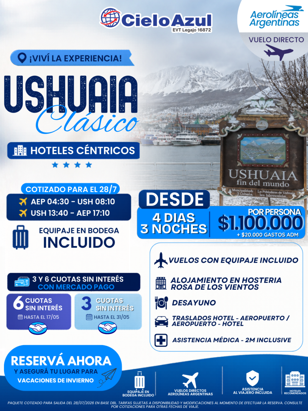 USHUAIA - VACACIONES DE INVIERNO