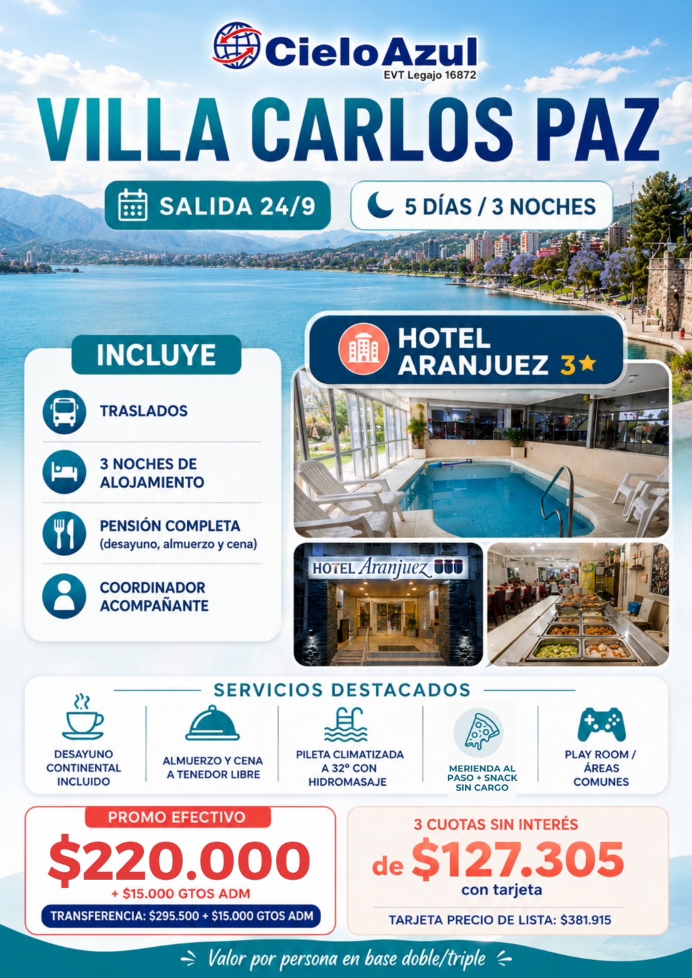 VILLA CARLOS PAZ - SEPTIEMBRE