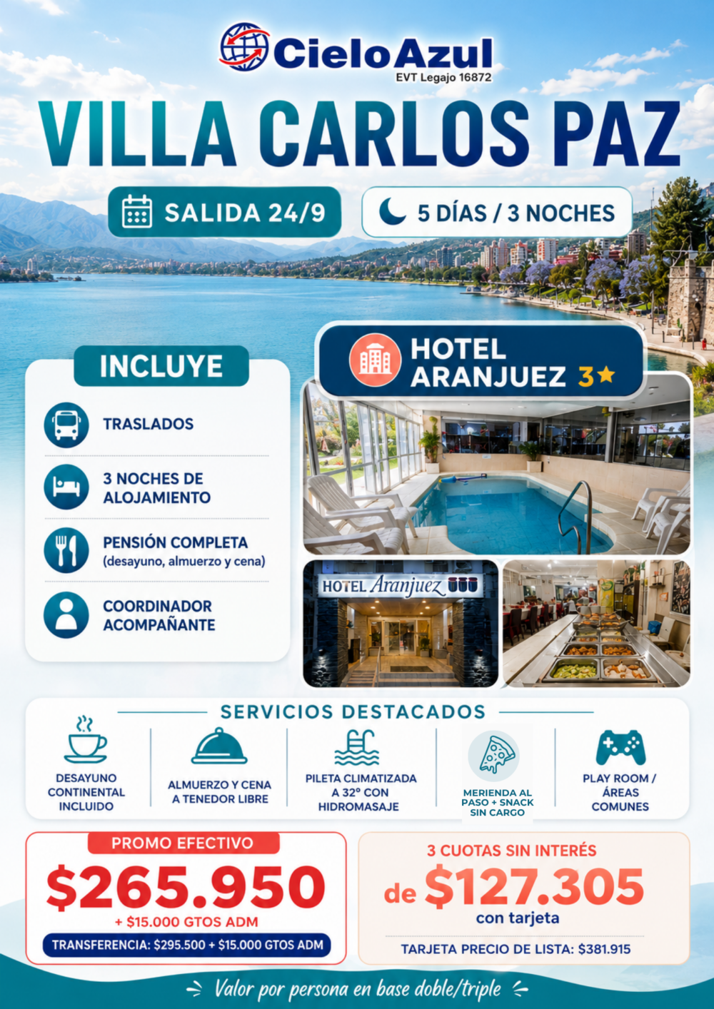 VILLA CARLOS PAZ - SEPTIEMBRE