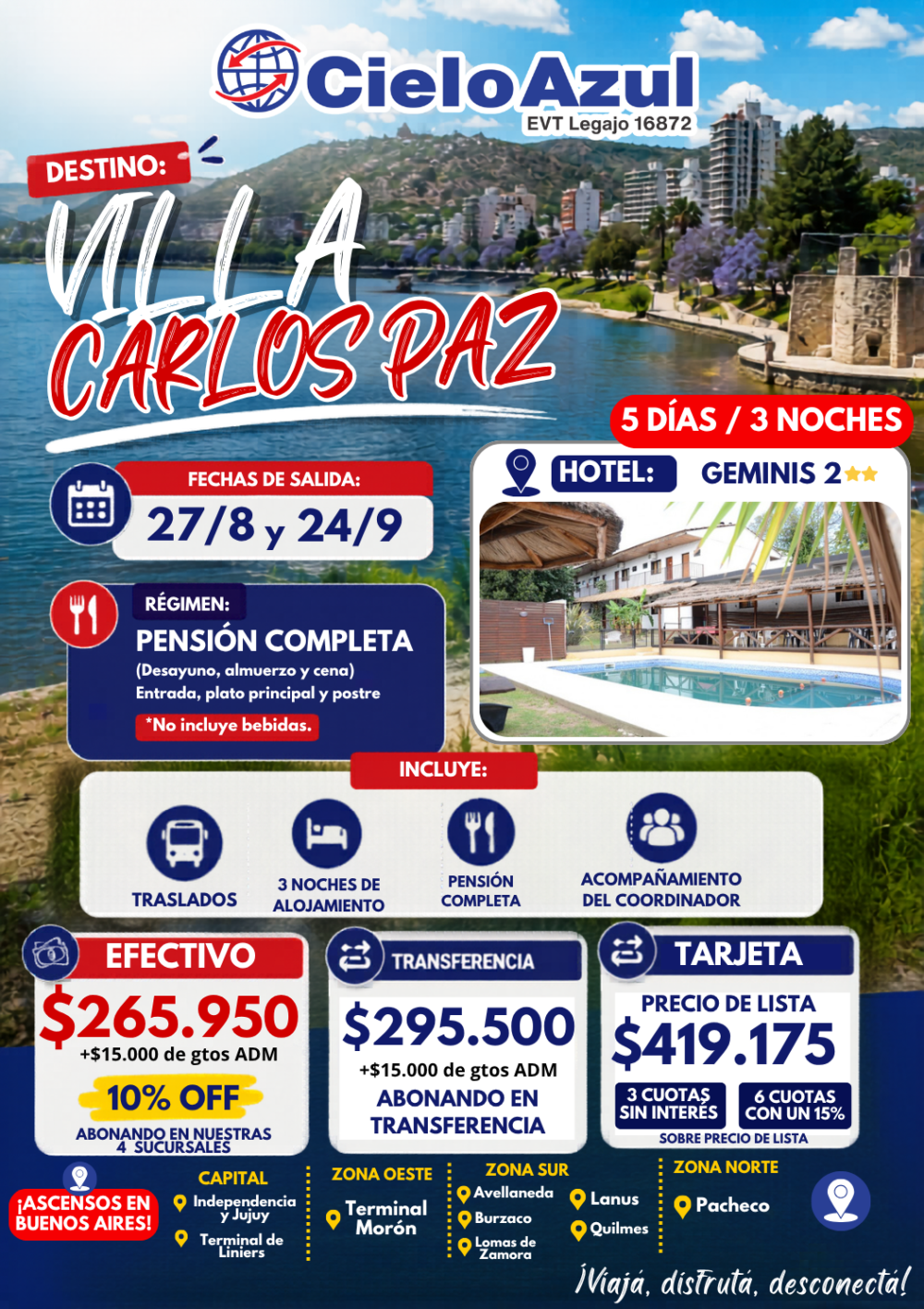 VILLA CARLOS PAZ - AGOSTO