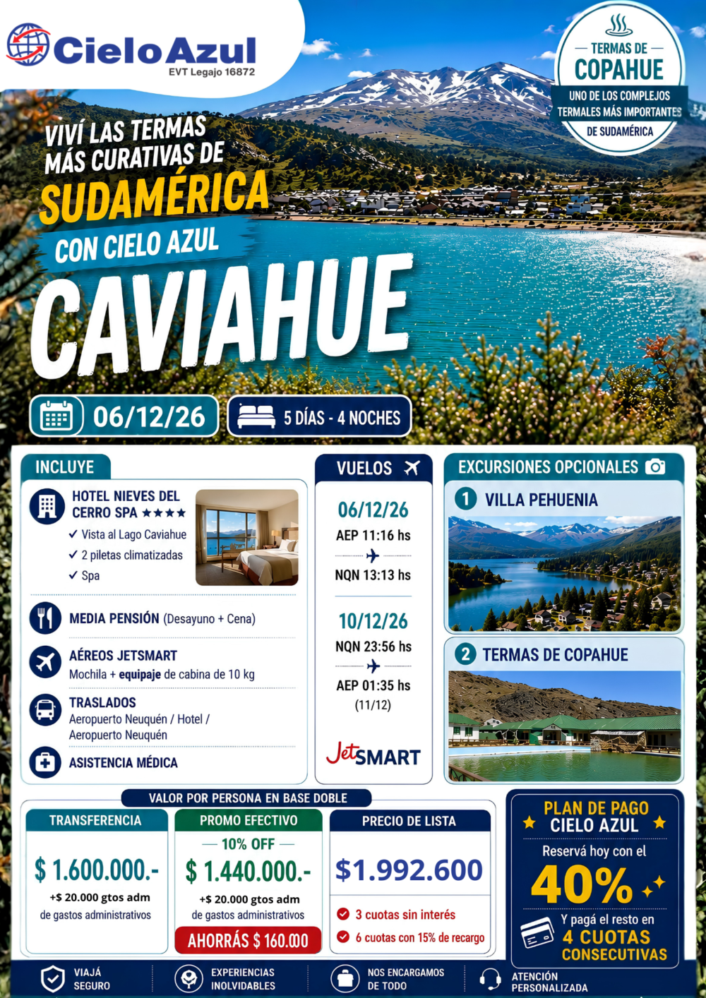 CAVIAHUE FERIADO DE DICIEMBRE - CUPOS CONFIRMADOS