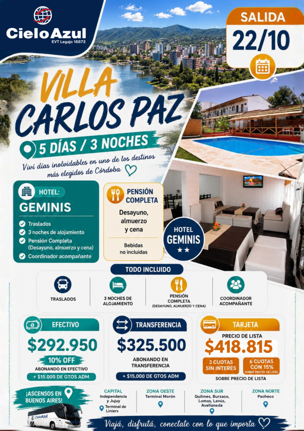 VILLA CARLOS PAZ - OCTUBRE