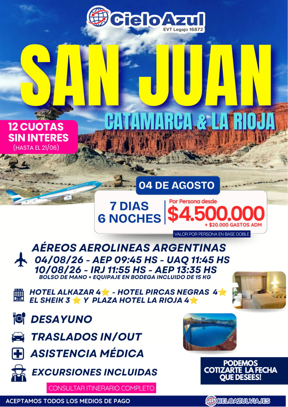 SAN JUAN , CATAMARCA & LA RIOJA - AGOSTO