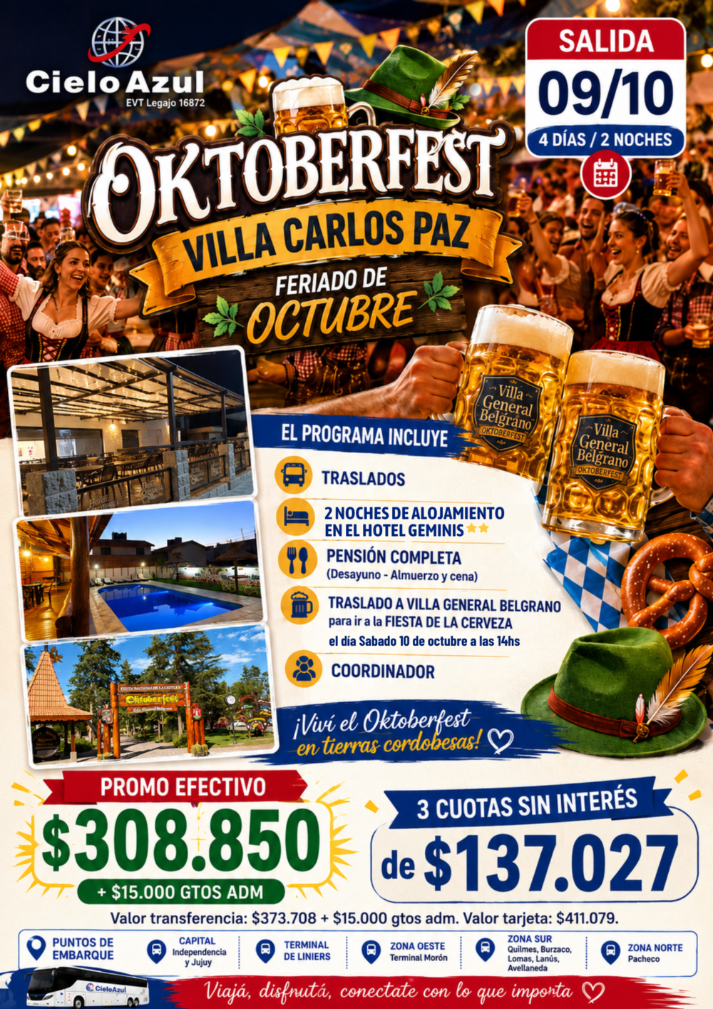 VILLA CARLOS PAZ - FERIADO DE OCTUBRE - OKTOBERFEST
