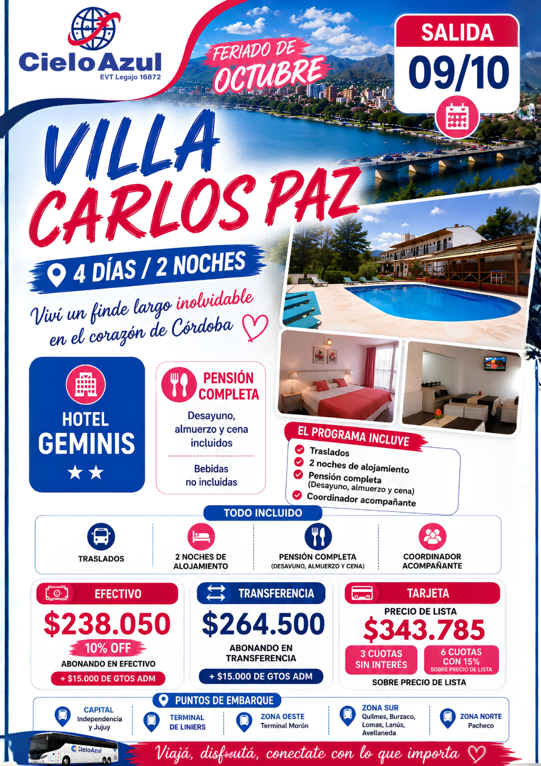 VILLA CARLOS PAZ - FERIADO DE OCTUBRE