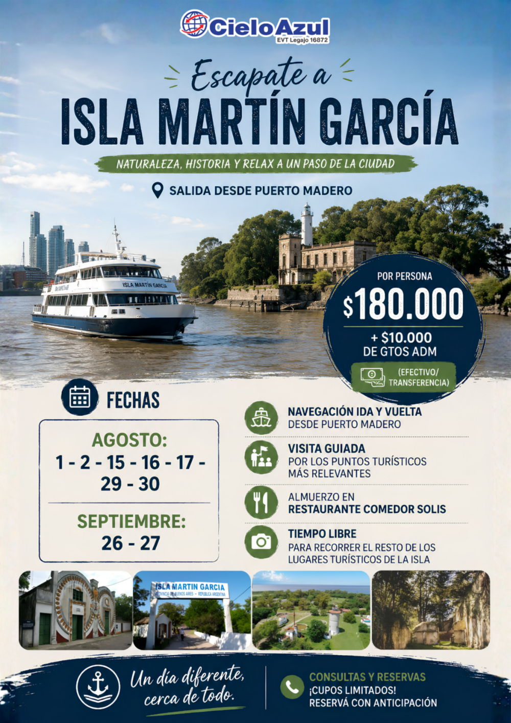 ISLA MARTIN GARCIA - DESDE PUERTO MADERO
