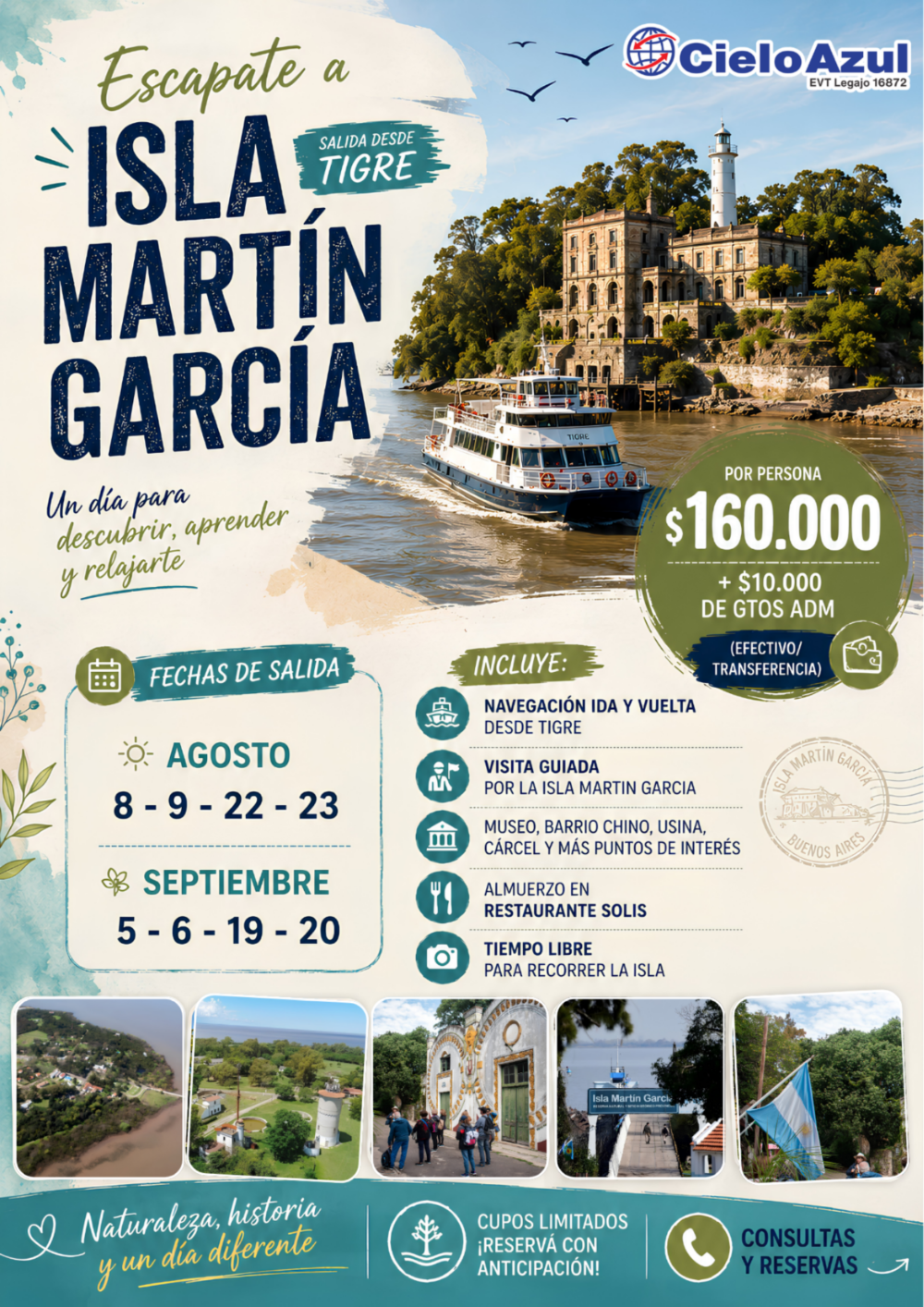 ISLA MARTIN GARCIA - DESDE TIGRE