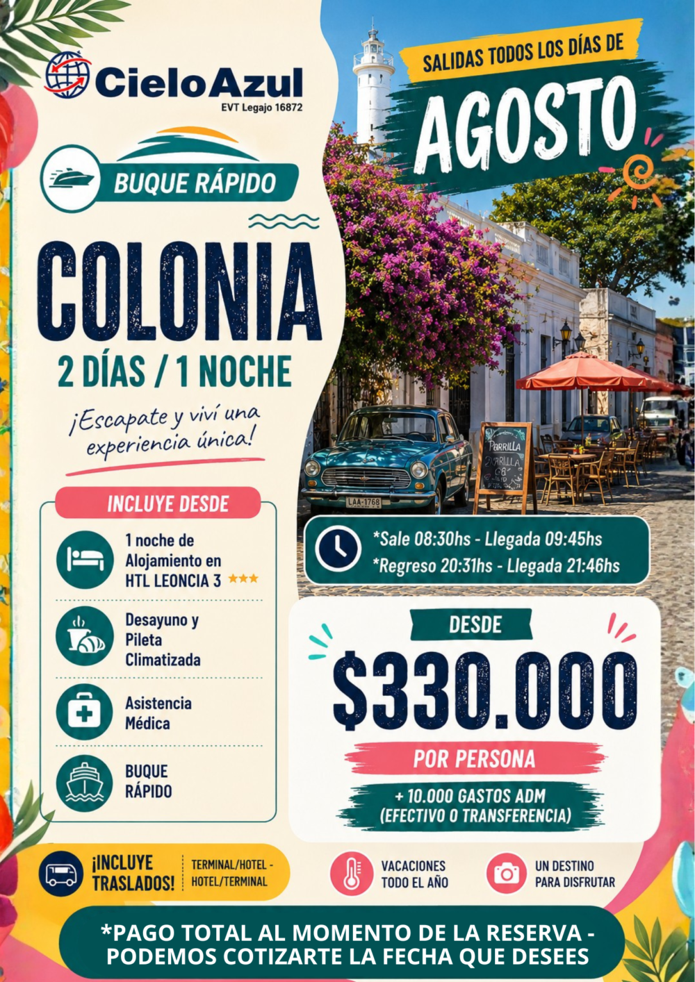 COLONIA CON ESTADIA - AGOSTO